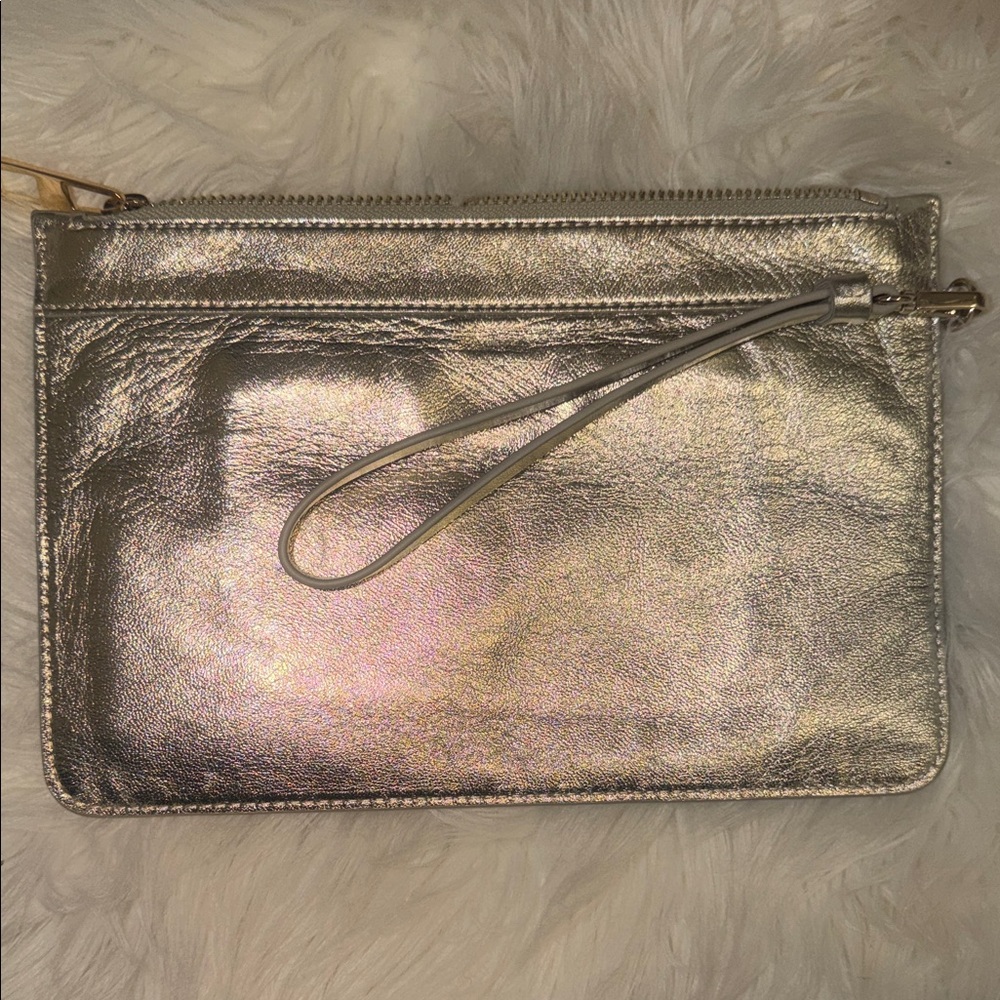 Silver Wristlet Clutch